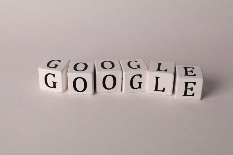 Google word spelled on Scrabble Letters