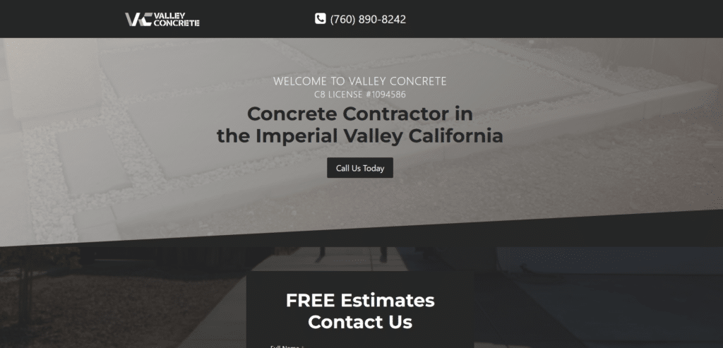 Valley Concrete Website